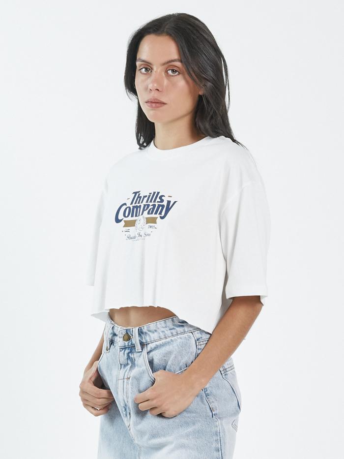 Full Strength Merch Super Crop Tee - Dirty White
