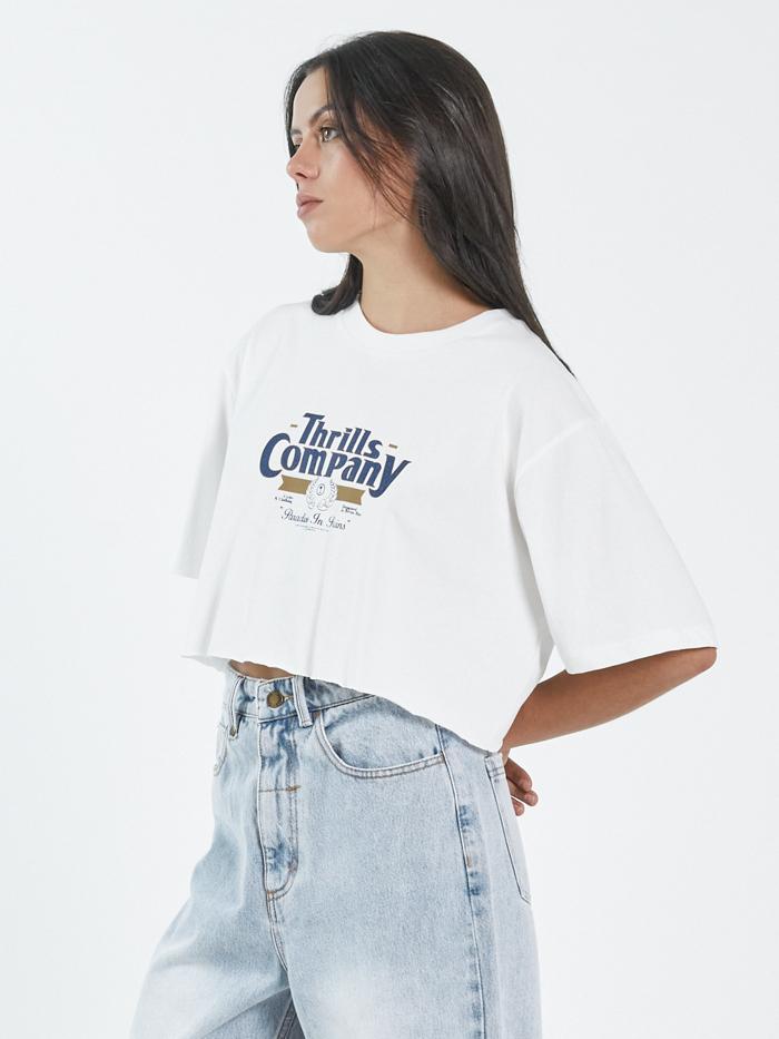 Full Strength Merch Super Crop Tee - Dirty White