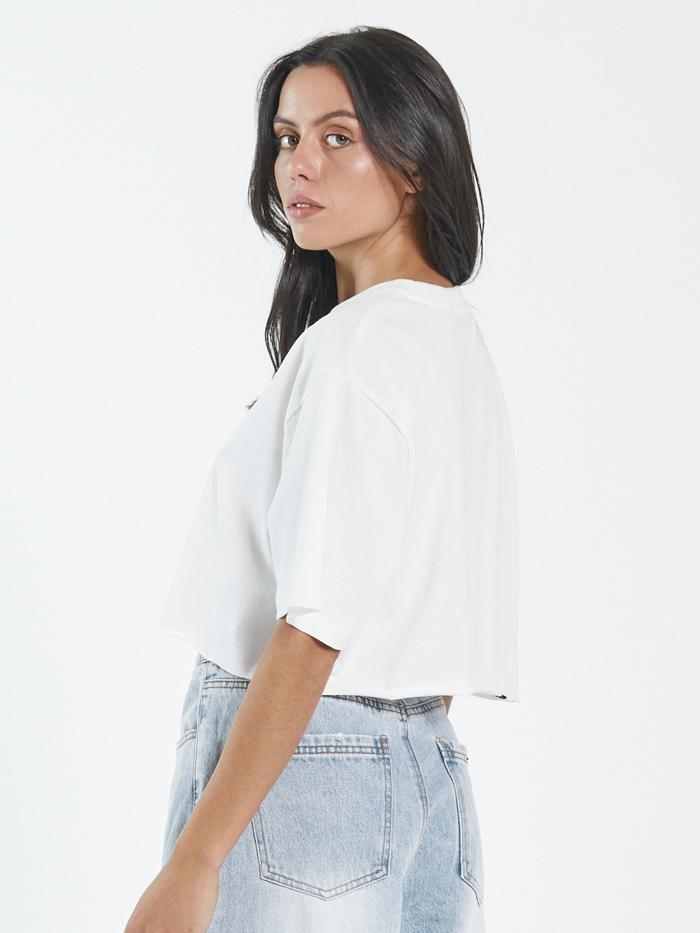 Full Strength Merch Super Crop Tee - Dirty White