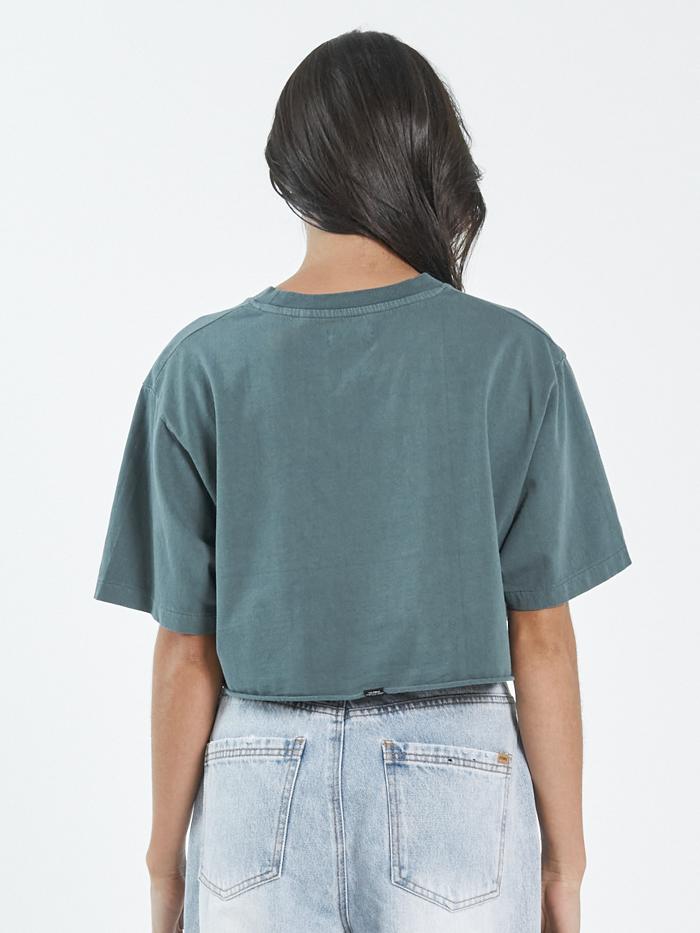 Full Strength Merch Super Crop Tee - Vintage Teal