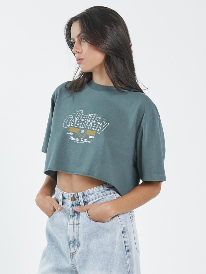 Full Strength Merch Super Crop Tee - Vintage Teal