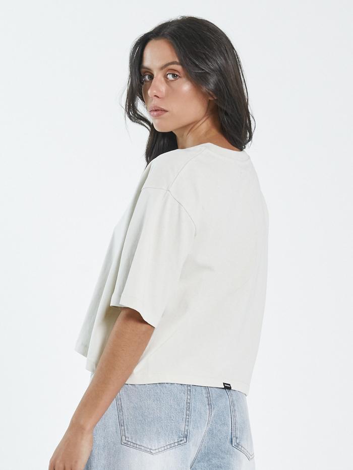 Thrills Unlimited Merch Crop Tee - Heritage White