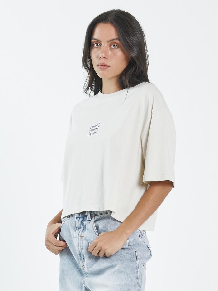 Thrills Unlimited Merch Crop Tee - Heritage White