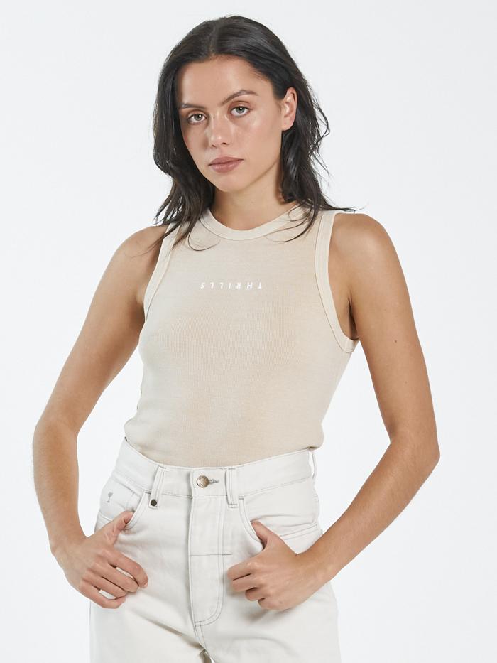 Minimal Thrills Racer Front Tank - Nude