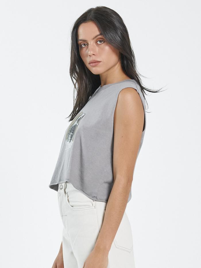 Paranoia Crop Muscle - Washed Grey