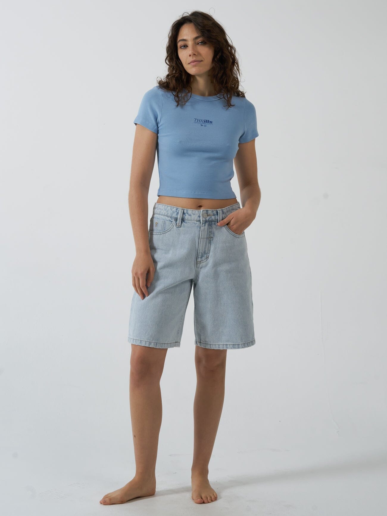 Split Decision Y2k Tee - Sea Blue