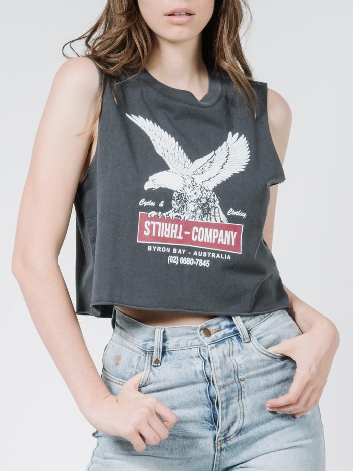 Thrills Garage Crop Muscle - Merch Black