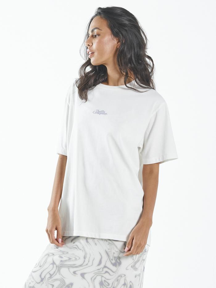 Contrasting Stack Merch Fit Tee - Tofu