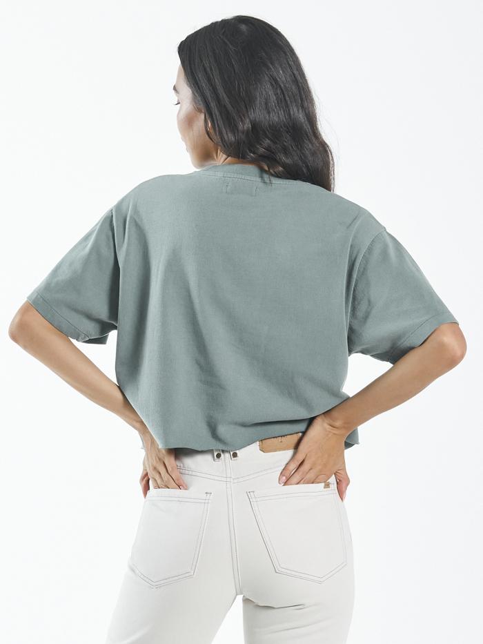 Thrills Embro Unlimited Crop Merch Fit Tee - Lume Green