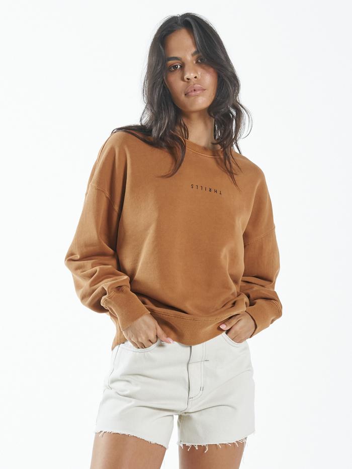 Minimal Thrills Slouch Crew - Spice Brown