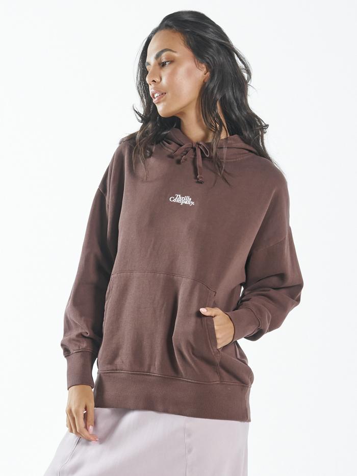 Contrasting Stack Slouch Hood - Mahogany