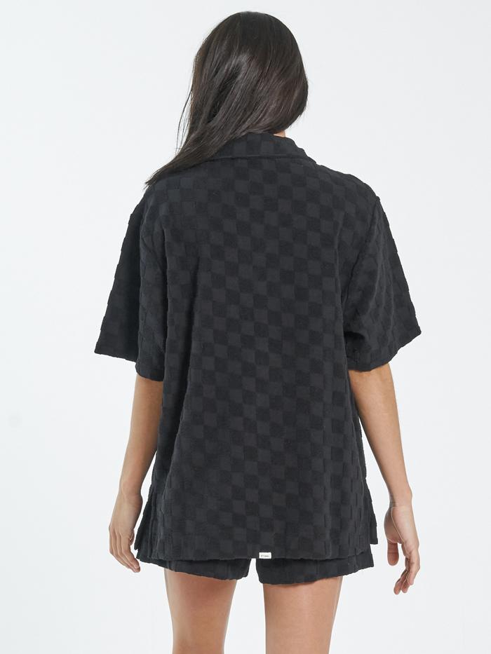 Aalto Terry Bowling Shirt - Black