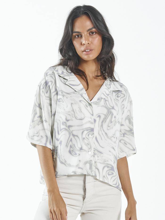 Marbled Paradise Crop Shirt - Tofu