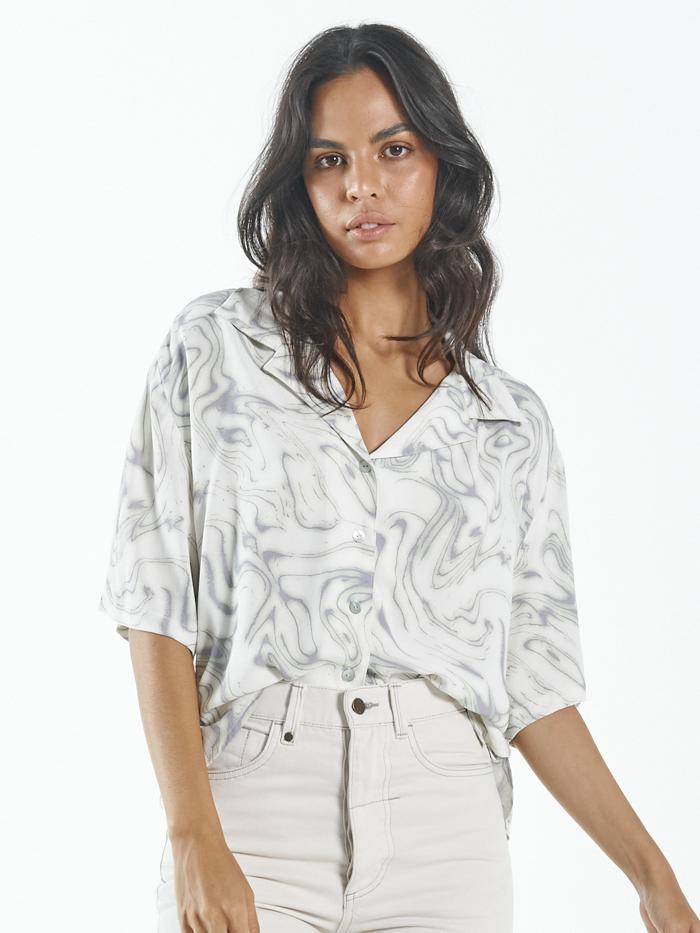 Marbled Paradise Crop Shirt - Tofu