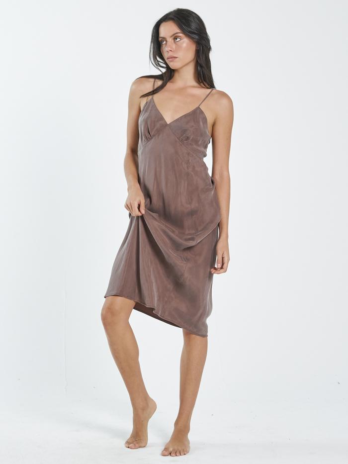 Chelsea Slip Dress - Washed Mahogany