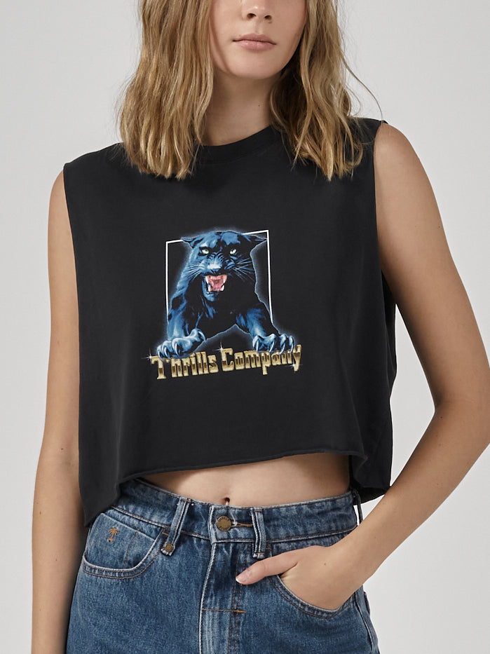 Sanctuary Crop Muscle - Merch Black