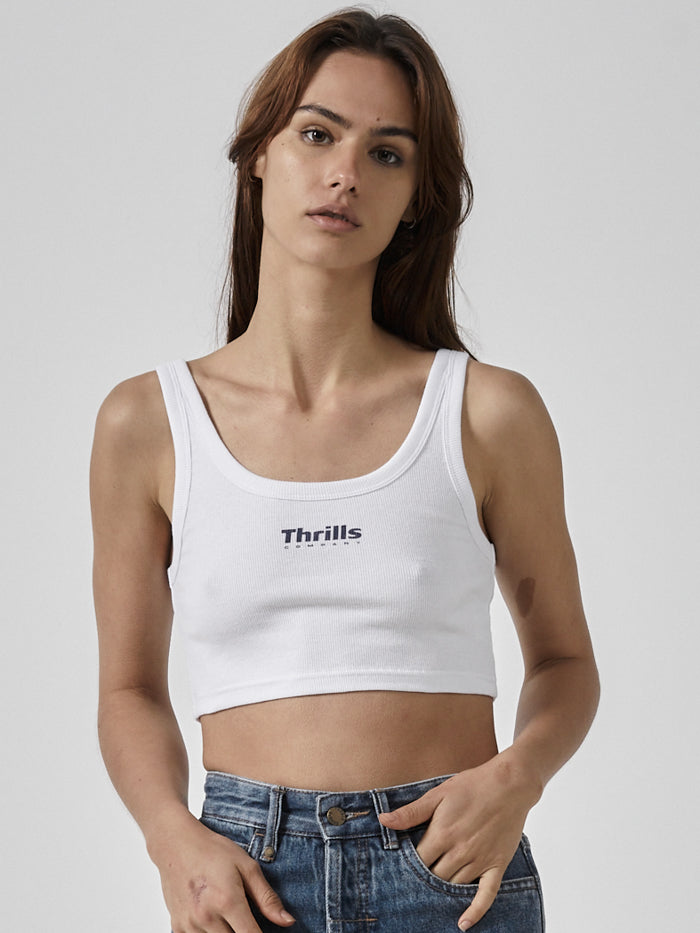 Paradox of Paradise Retro Crop Tank - White