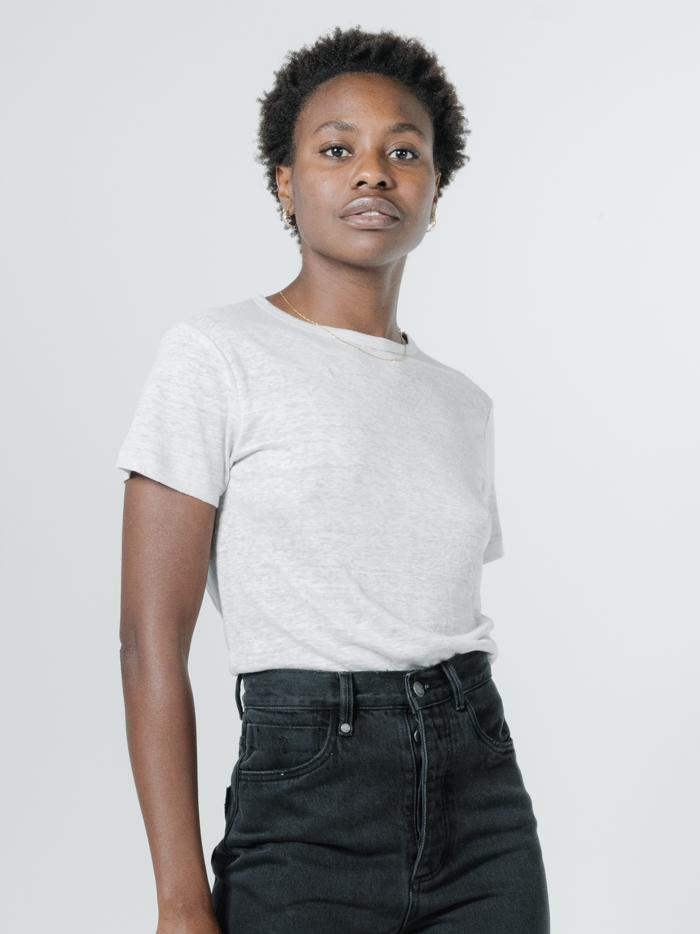 Linen Band Tee - Dirty White