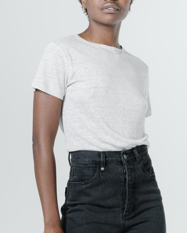 Linen Band Tee - Dirty White