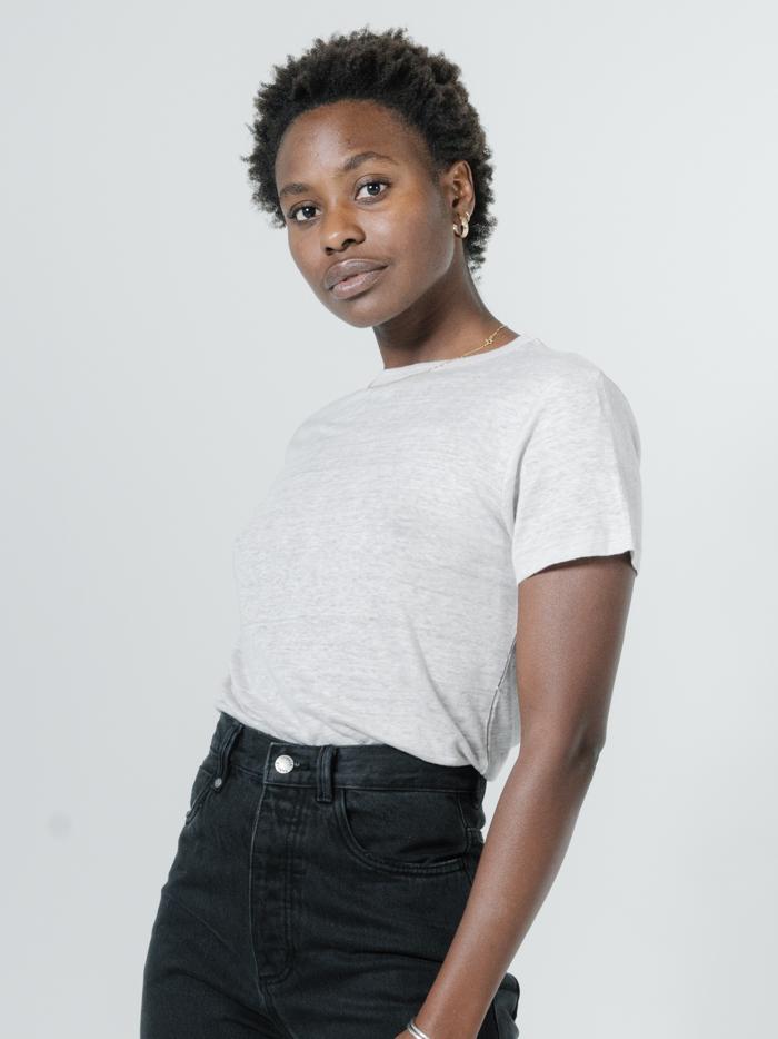 Linen Band Tee - Dirty White