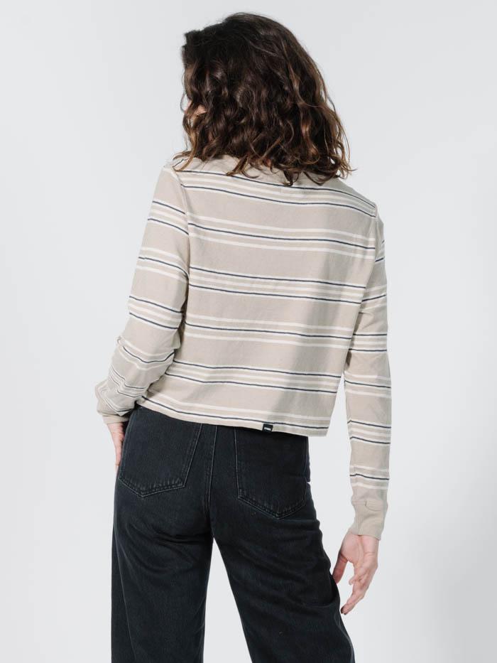 Memory Stripe Crop LS Tee - Oxford Tan