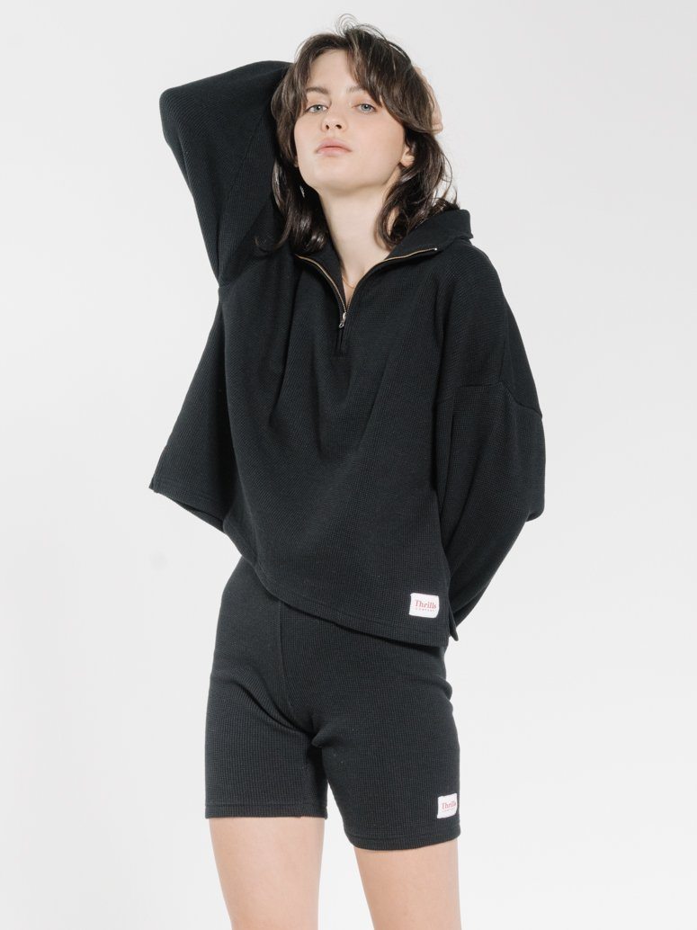 Hiatus 3/4 Zip Pullover - Black