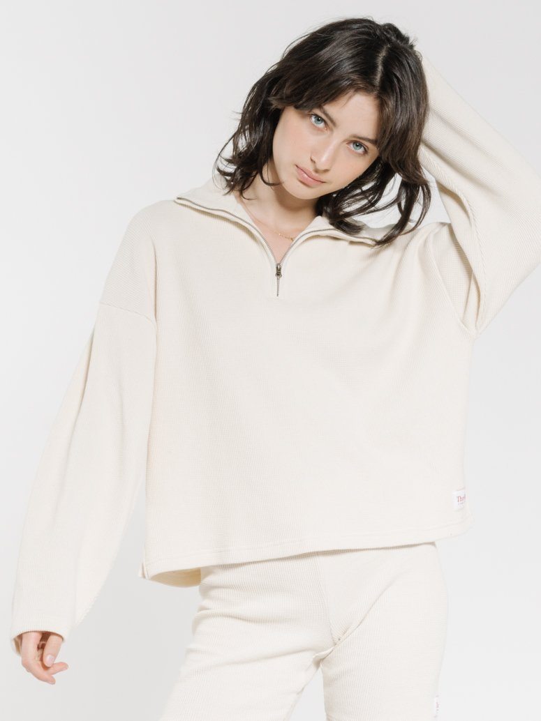Hiatus 3/4 Zip Pullover - Unbleached