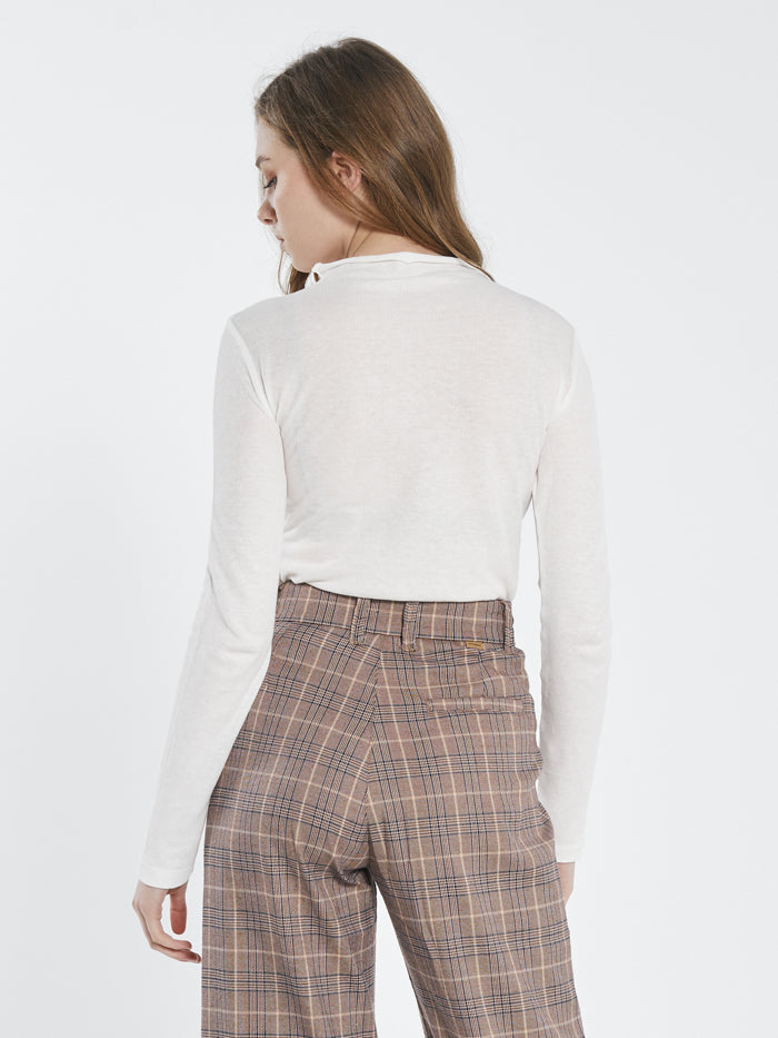 Hemp Paper Rib LS Turtle Neck - Unbleached