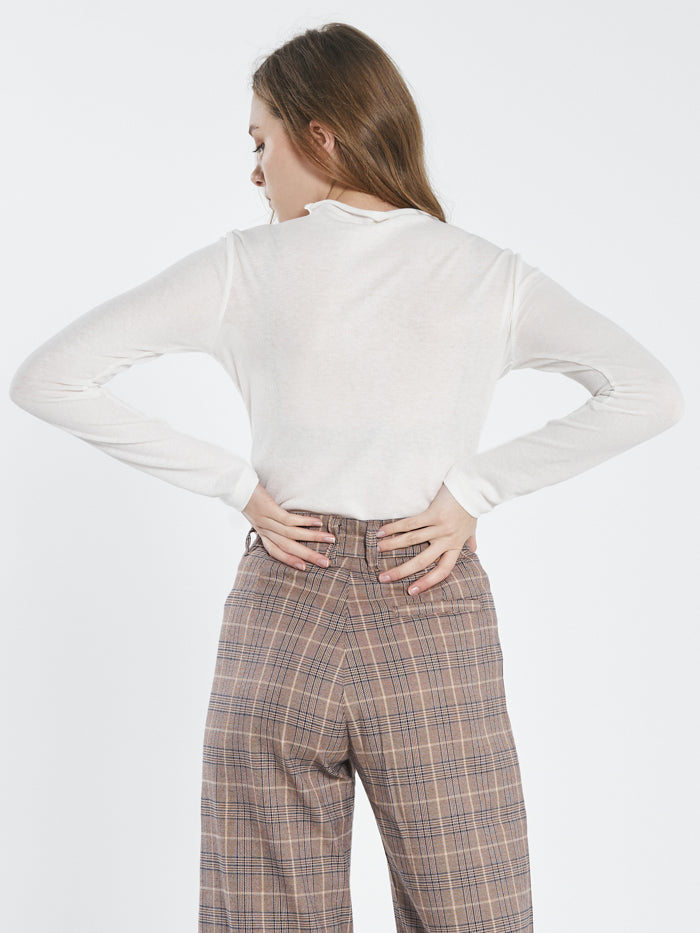 Hemp Paper Rib LS Turtle Neck - Unbleached