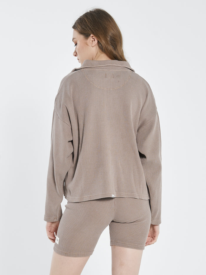 Hiatus Waffle 3/4 Zip Pullover - Yak