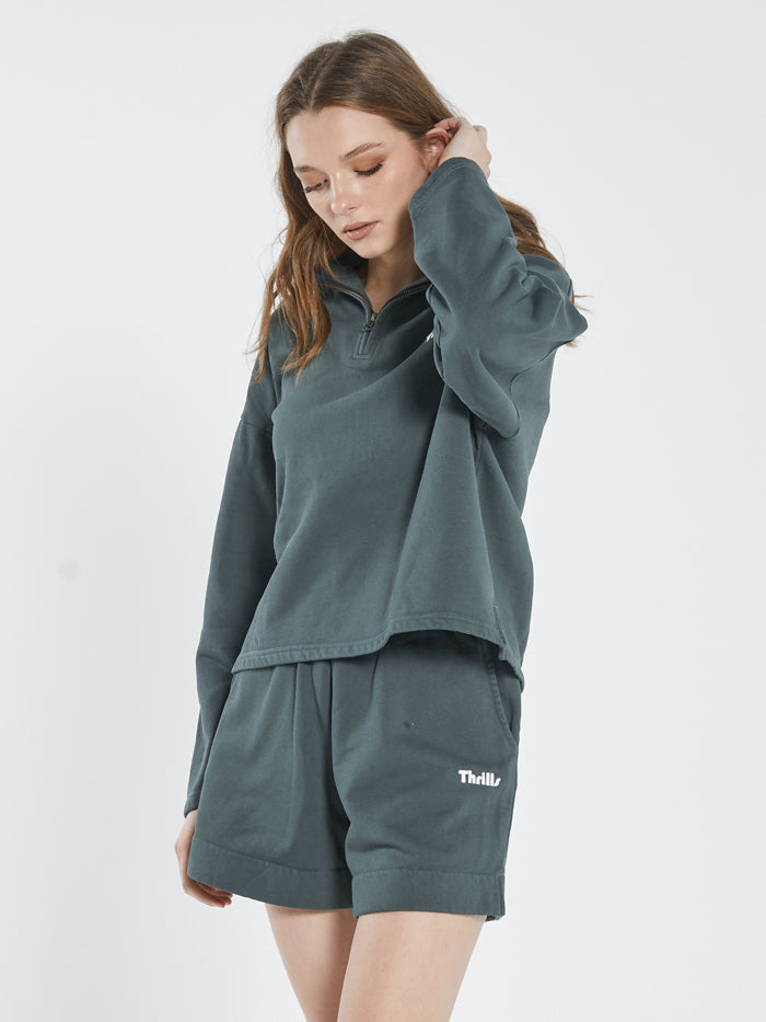 Thrills Limitless 3/4 Zip Pullover - Deep Forest