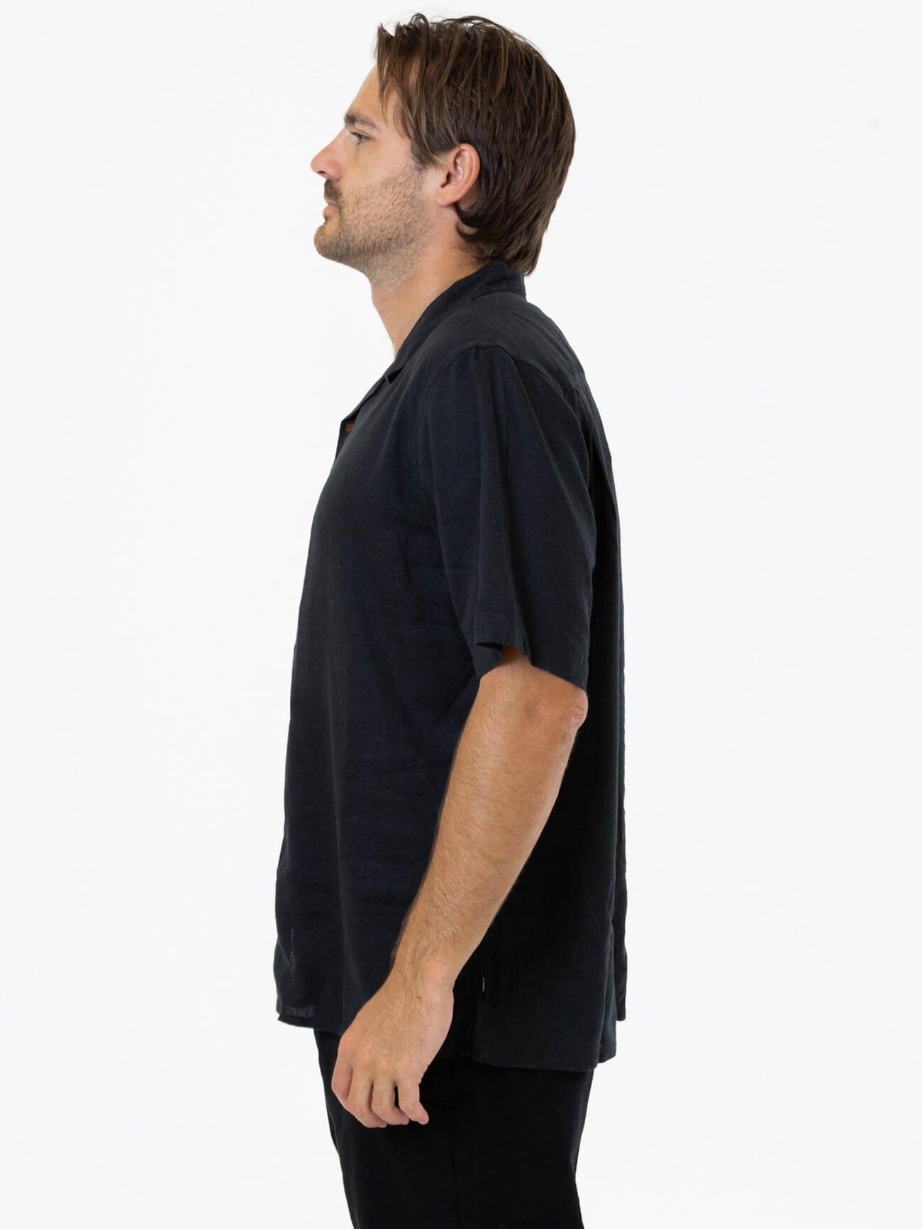 Hemp Minimal Thrills Bowling Shirt - Black