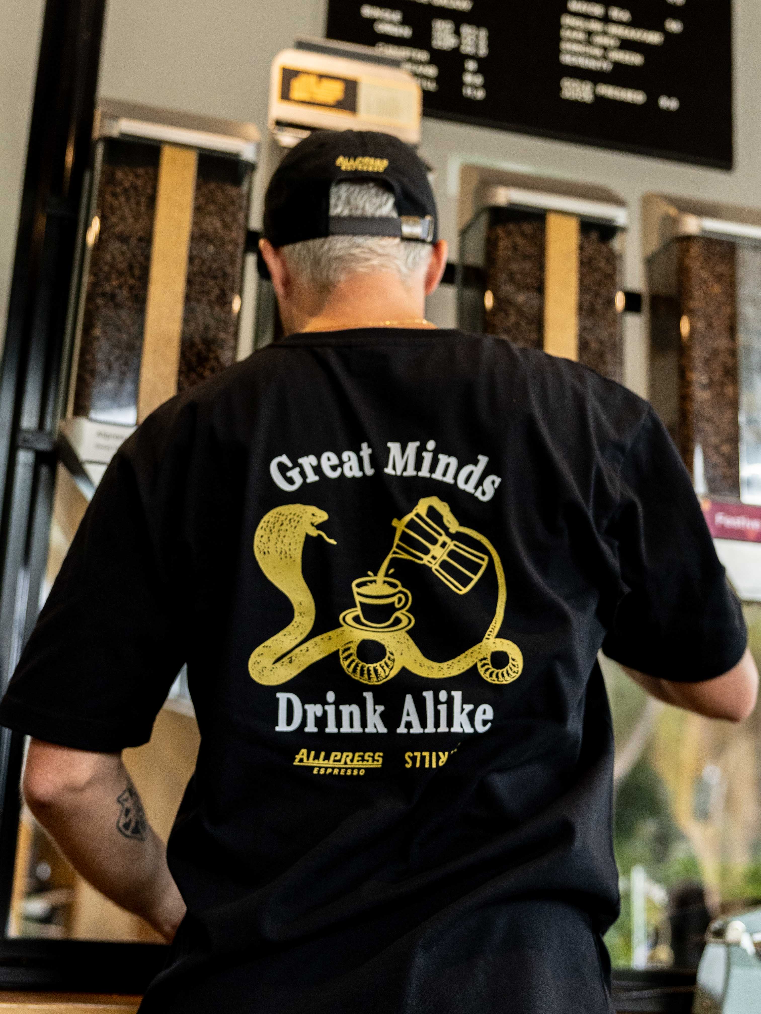 Allpress X Thrills Great Minds Drink Alike Oversize Pocket Tee - Black