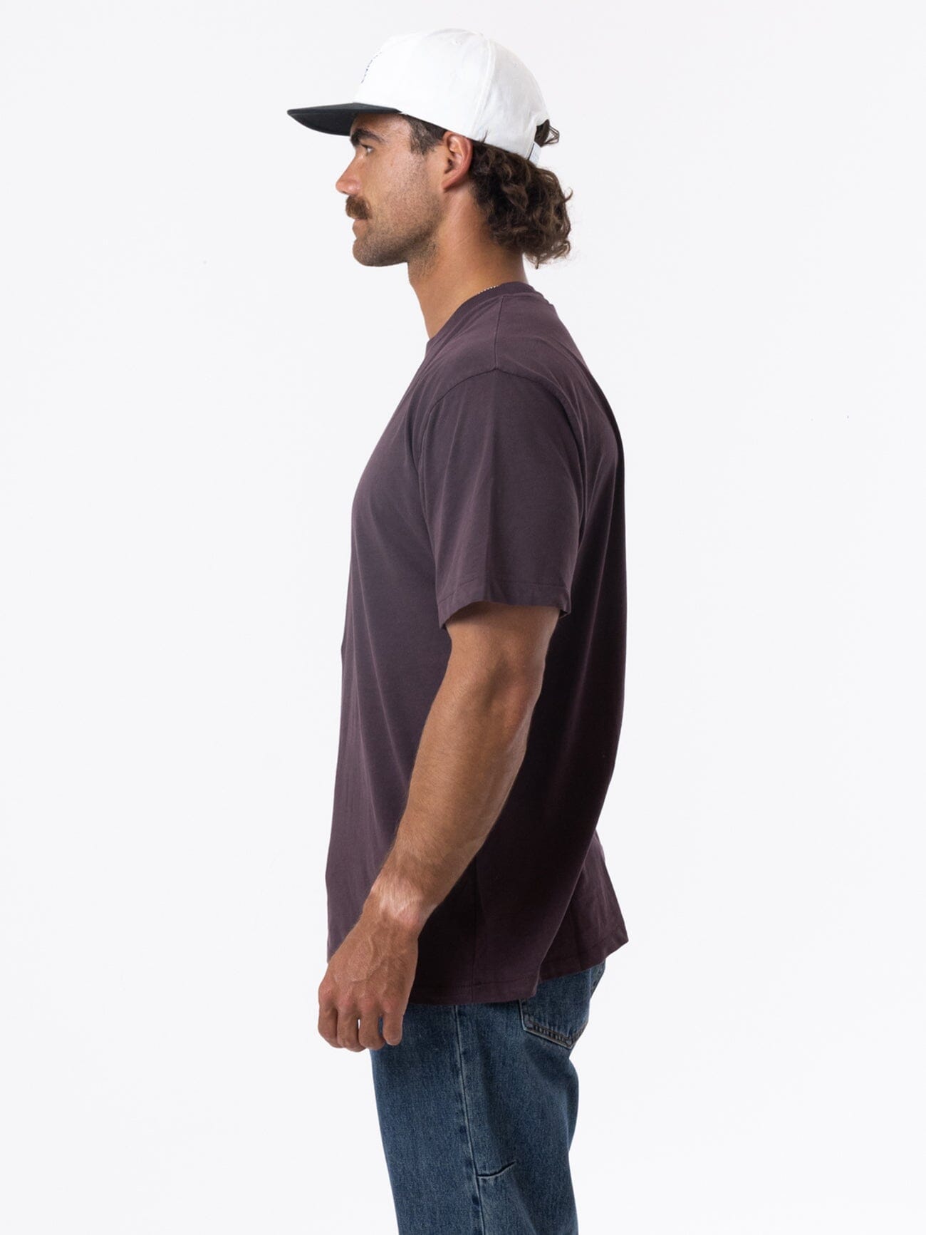 Minimal Thrills Merch Fit Tee - Deep Plum