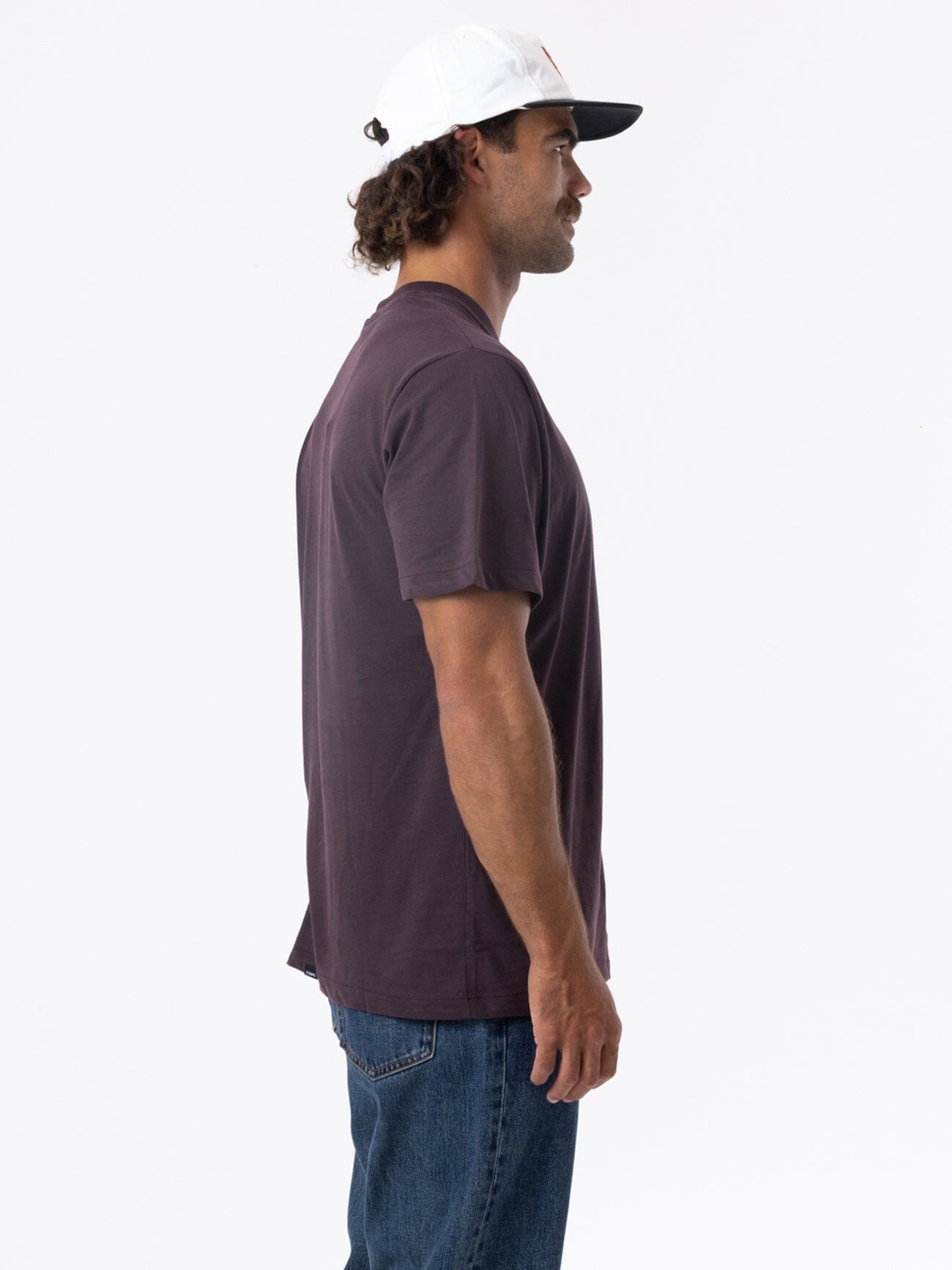 Minimal Thrills Merch Fit Tee - Deep Plum