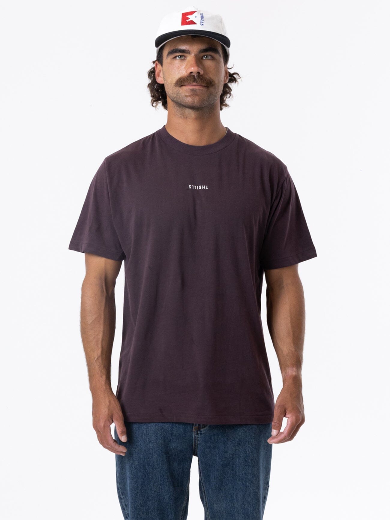 Minimal Thrills Merch Fit Tee - Deep Plum