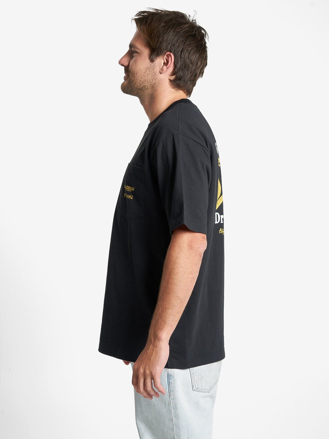 Allpress X Thrills Great Minds Drink Alike Oversize Pocket Tee - Black