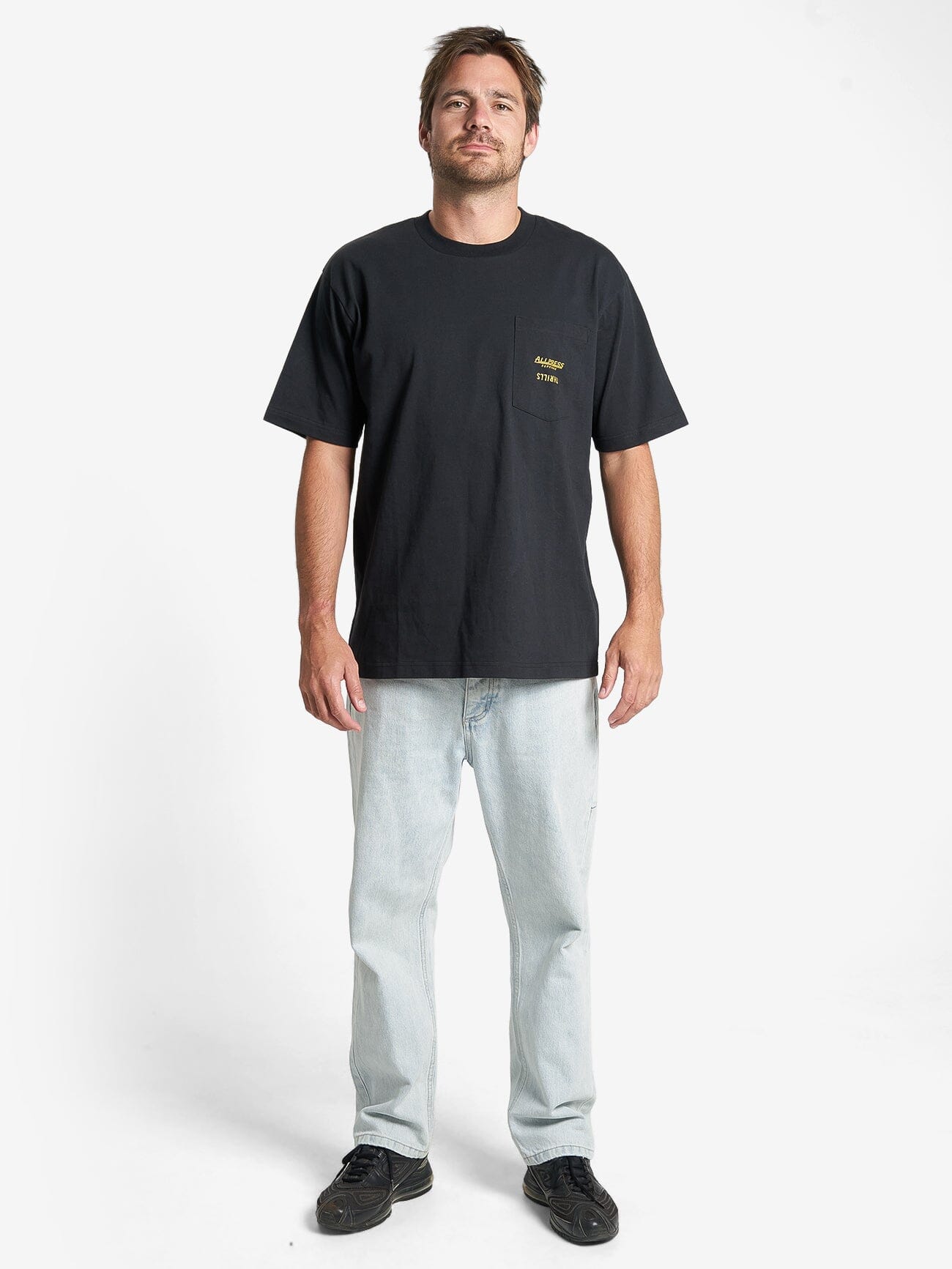 Allpress X Thrills Great Minds Drink Alike Oversize Pocket Tee - Black