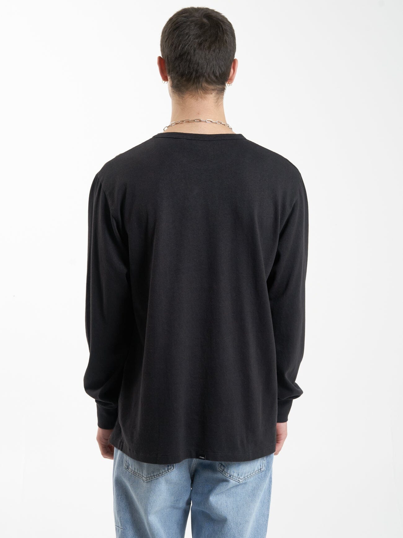 Hemp Thrills Embro Merch Fit Long Sleeve Tee - Black