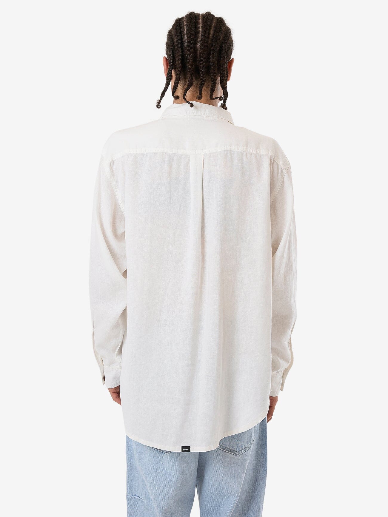 Hemp Minimal Thrills Oversize Long Sleeve Shirt - Dirty White XS