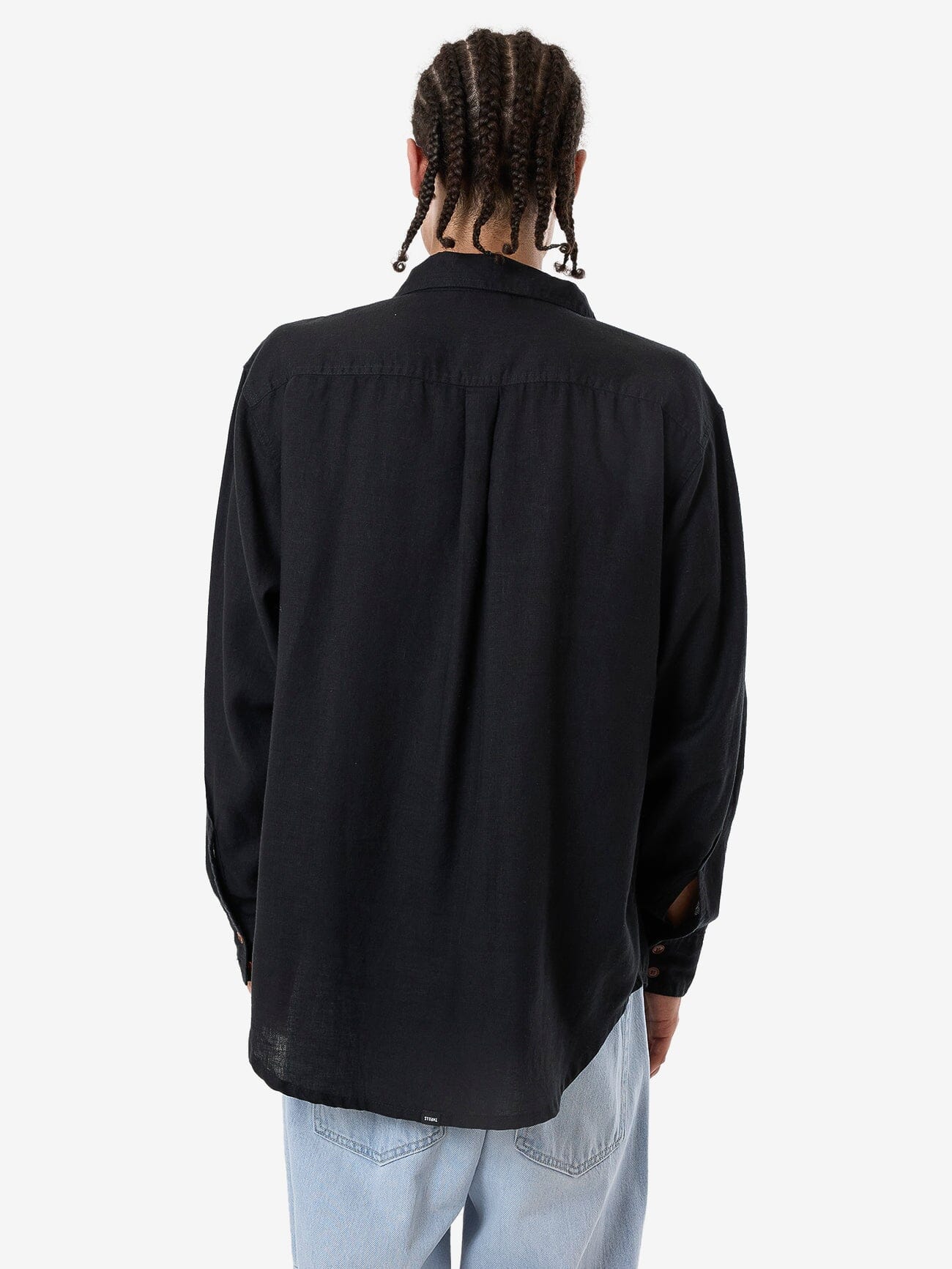 Hemp Minimal Thrills Oversize Long Sleeve Shirt - Black XS