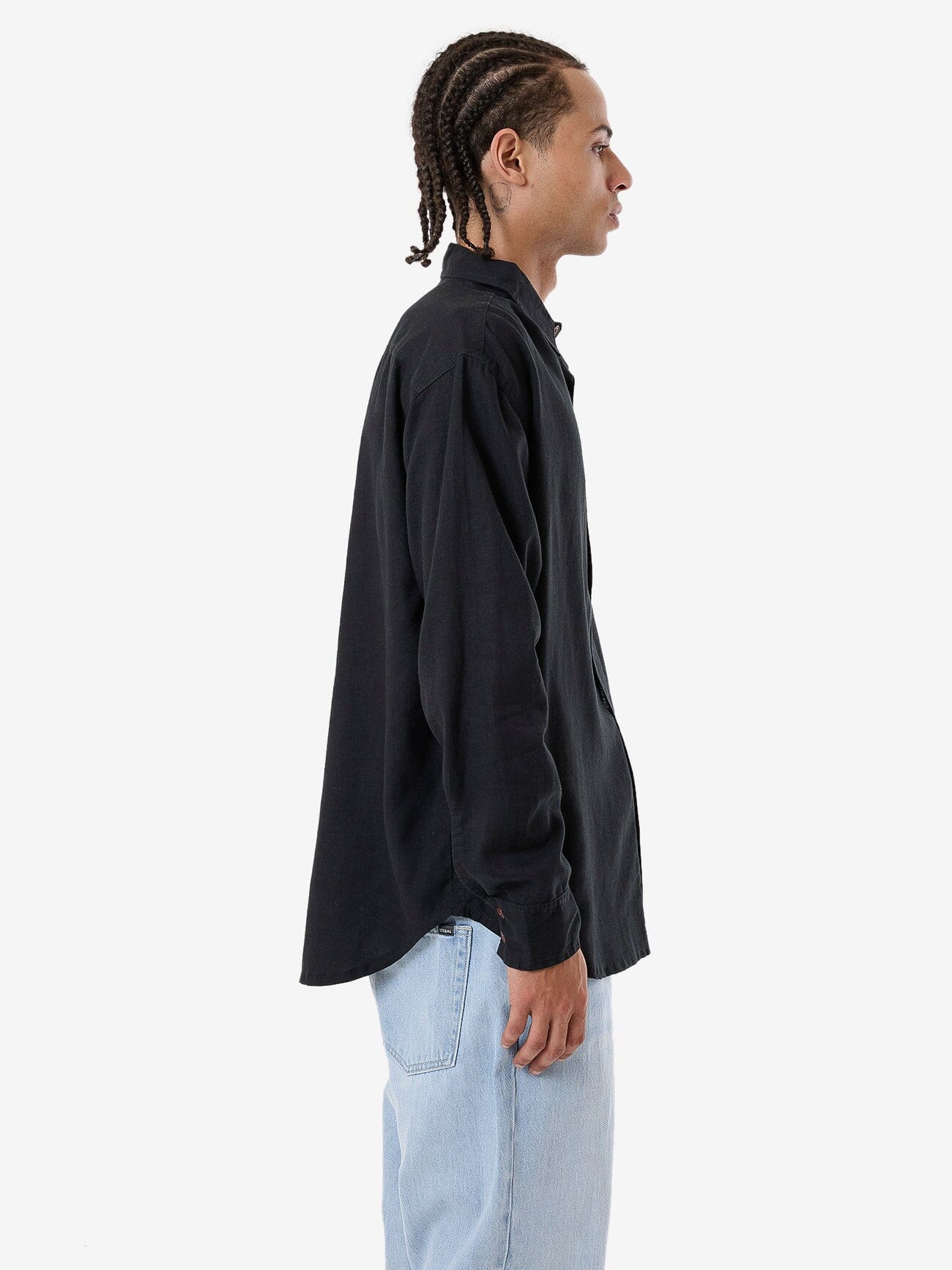 Hemp Minimal Thrills Oversize Long Sleeve Shirt - Black