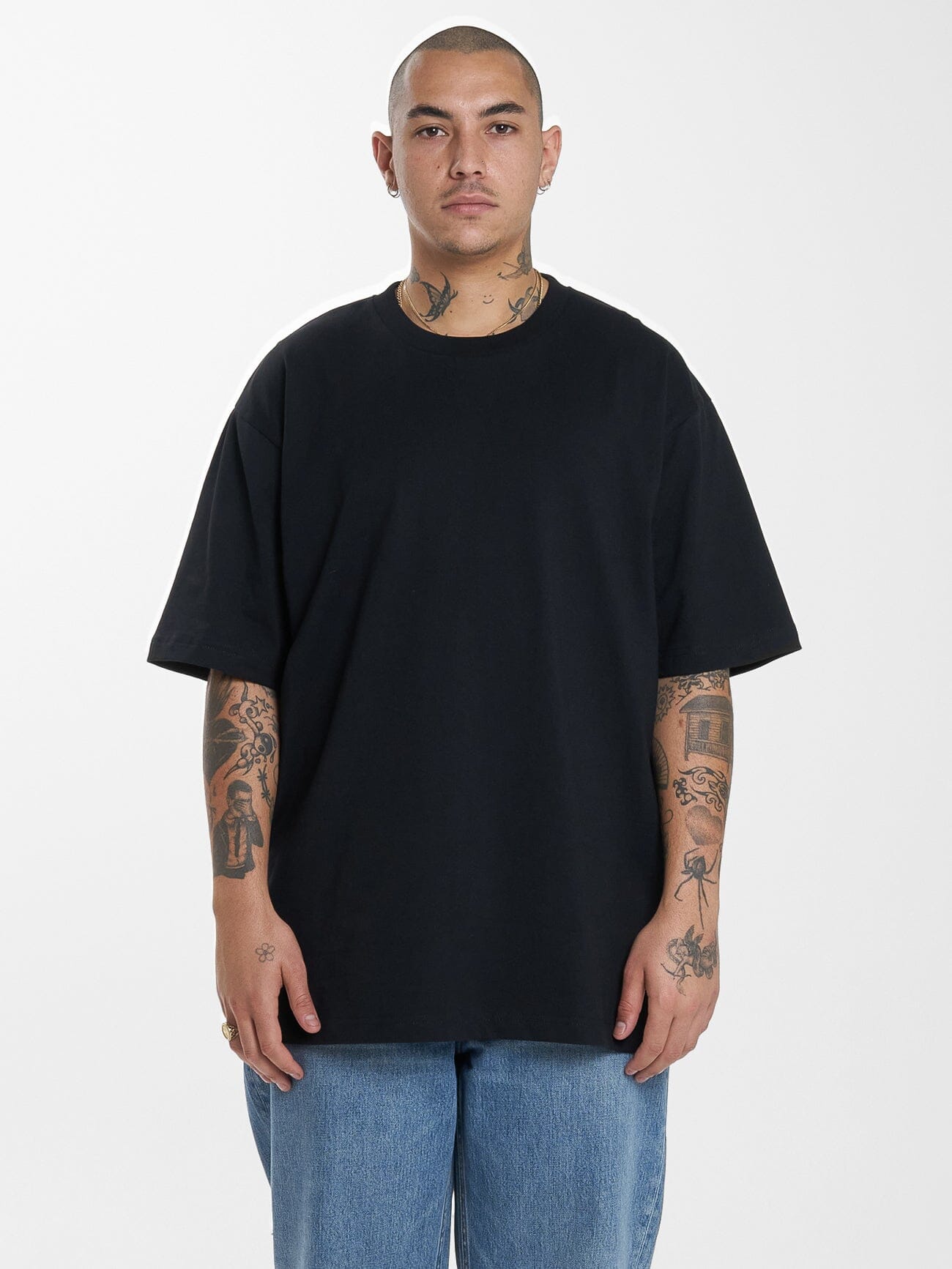 Thrills Military Oversize Fit Tee - Black