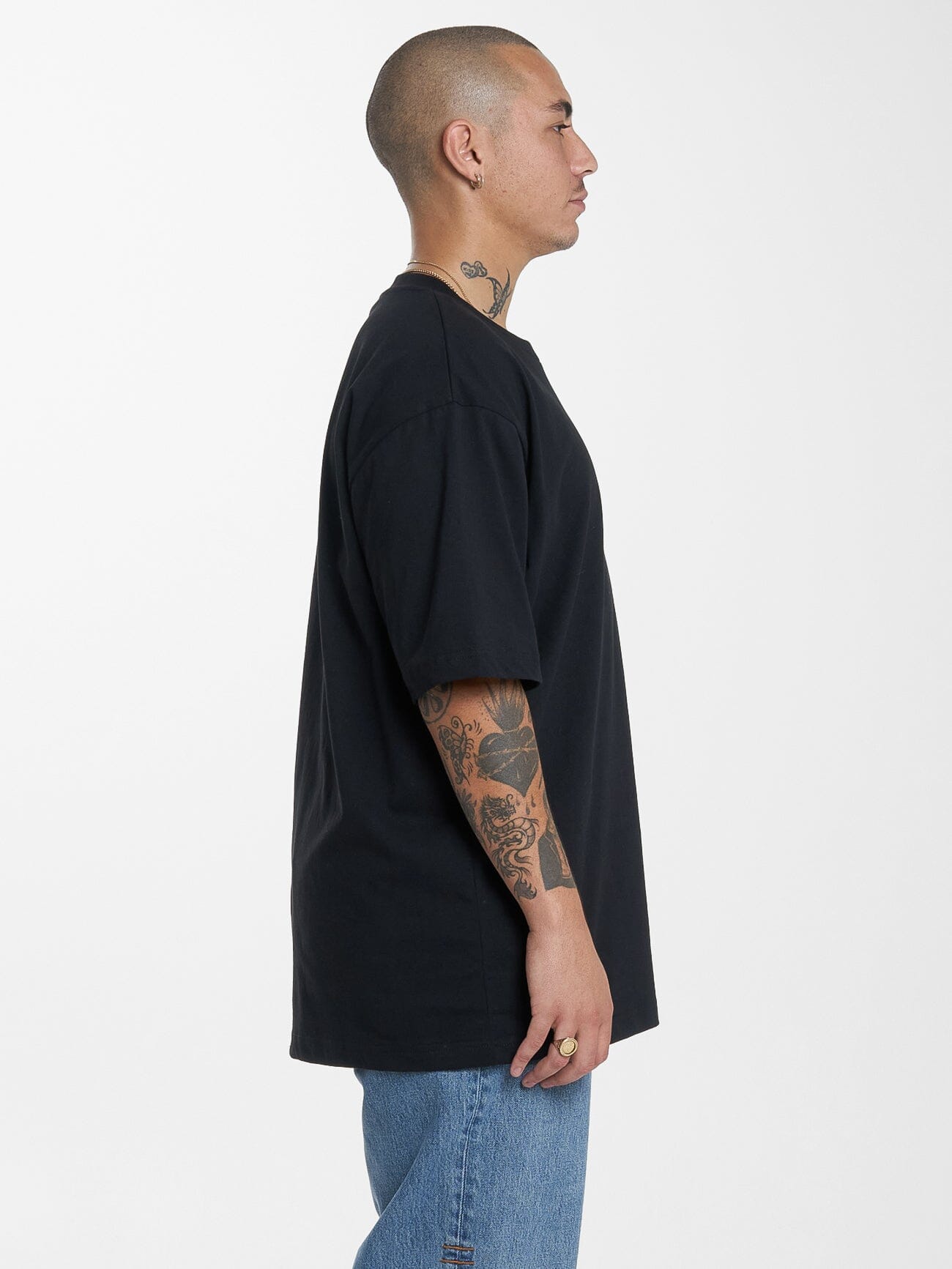 Thrills Military Oversize Fit Tee - Black