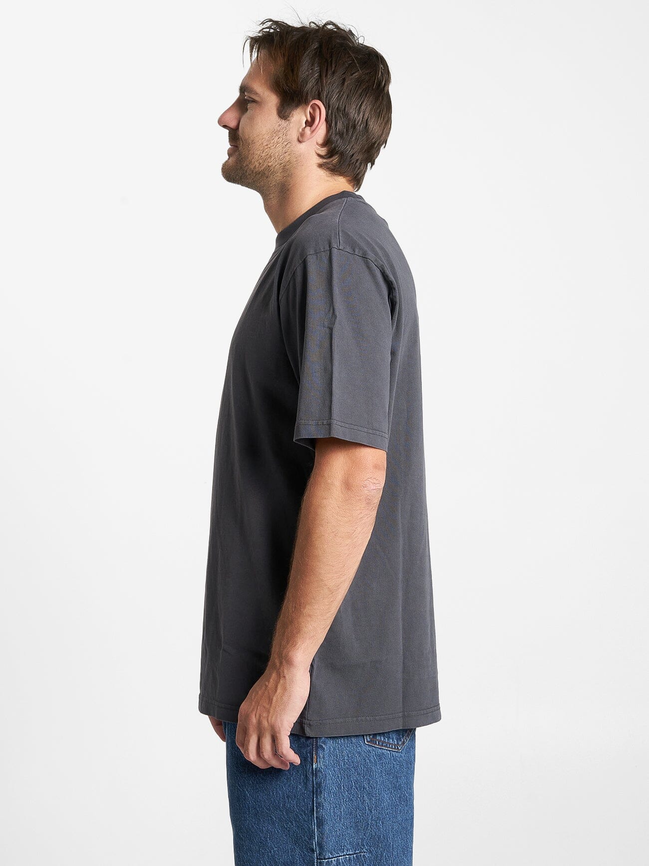 Thrills Military Oversize Fit Tee - Dark Charcoal