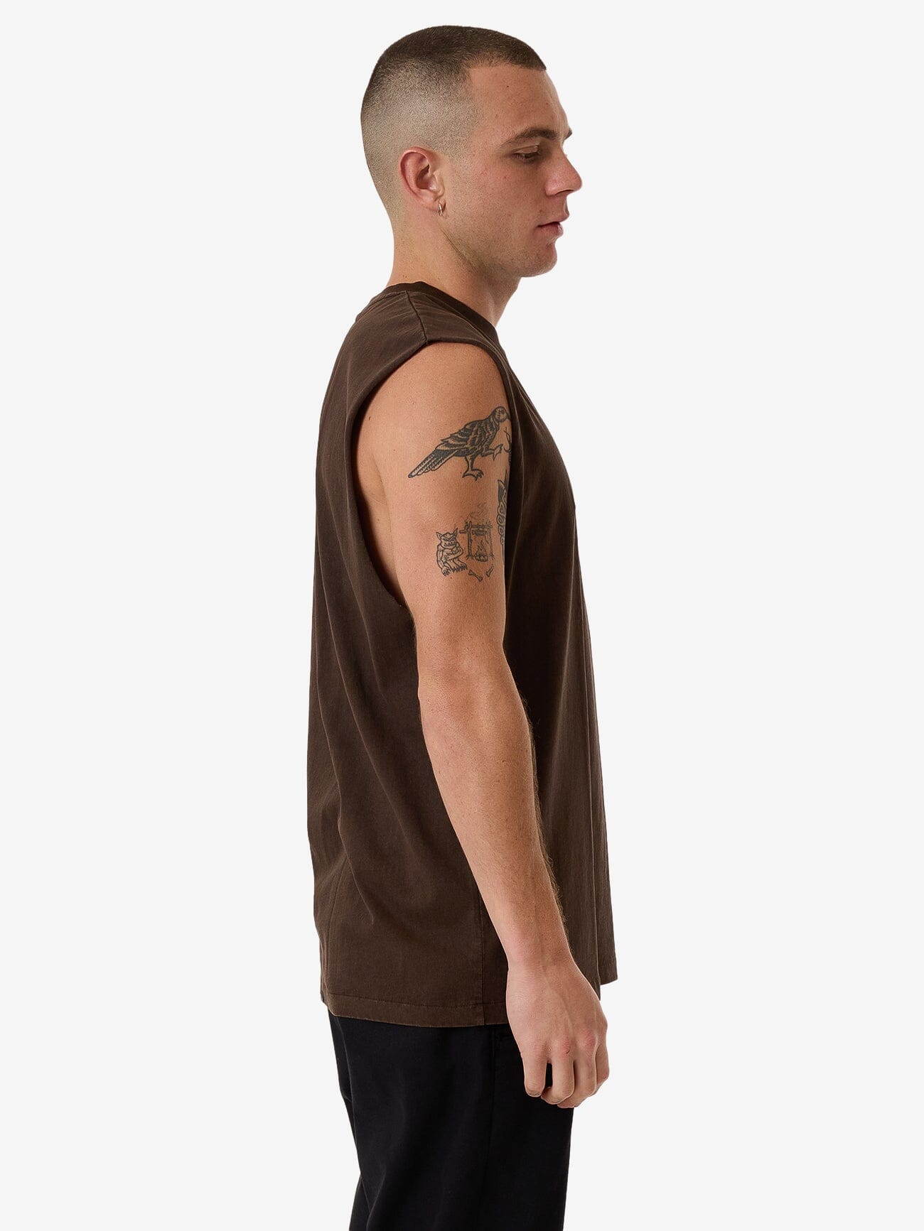 Hell Raising Merch Fit Muscle Tee - Postal Brown