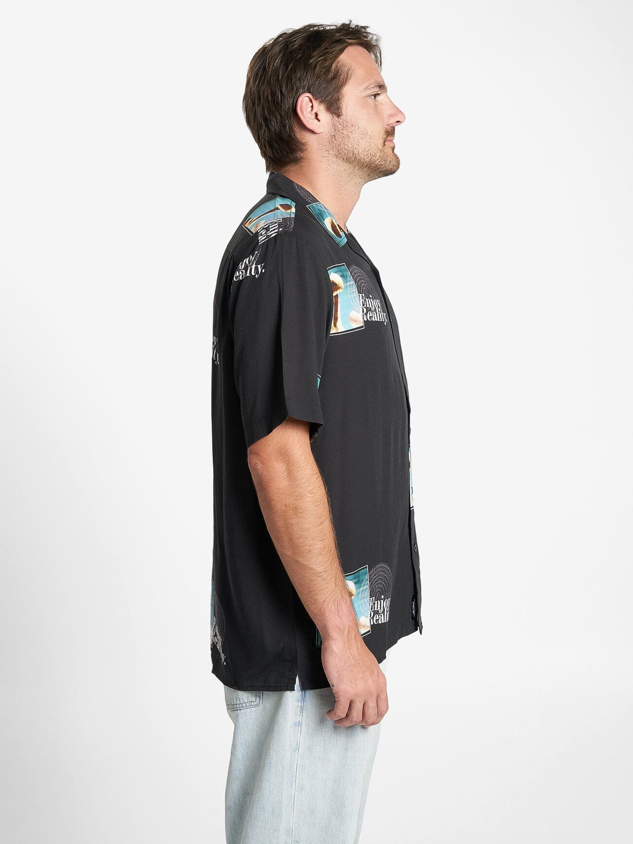 Enjoy Reality Bowling Shirt - Black