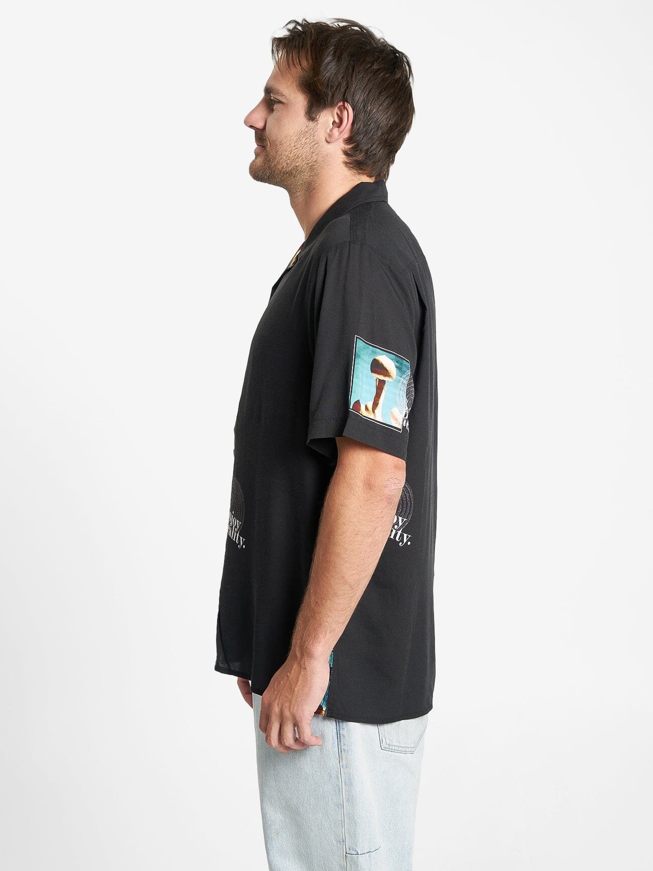 Enjoy Reality Bowling Shirt - Black