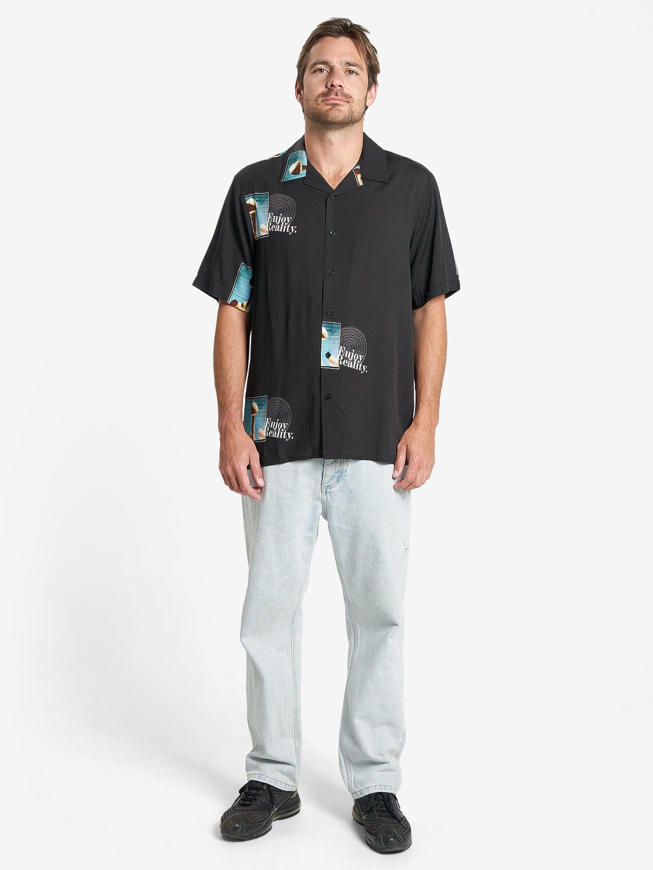 Enjoy Reality Bowling Shirt - Black