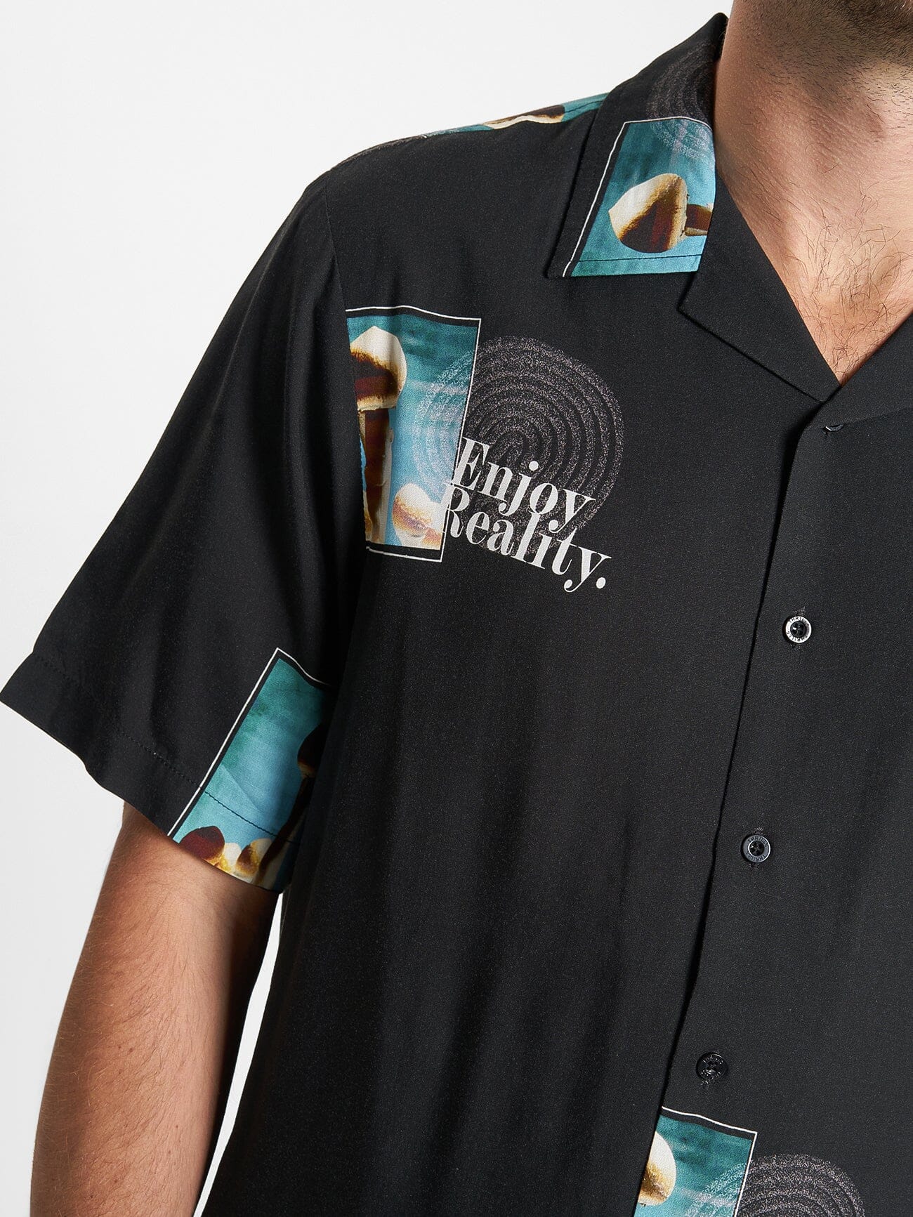 Enjoy Reality Bowling Shirt - Black